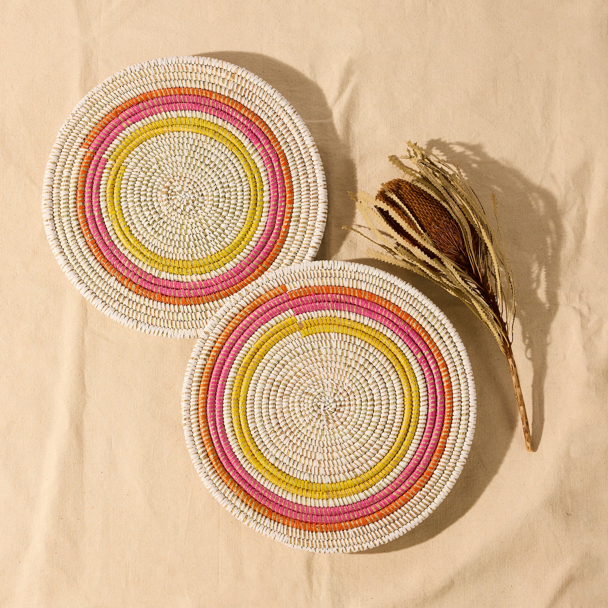 Jahari Woven Placemats (Set of 2) – Handwoven African Table Mats