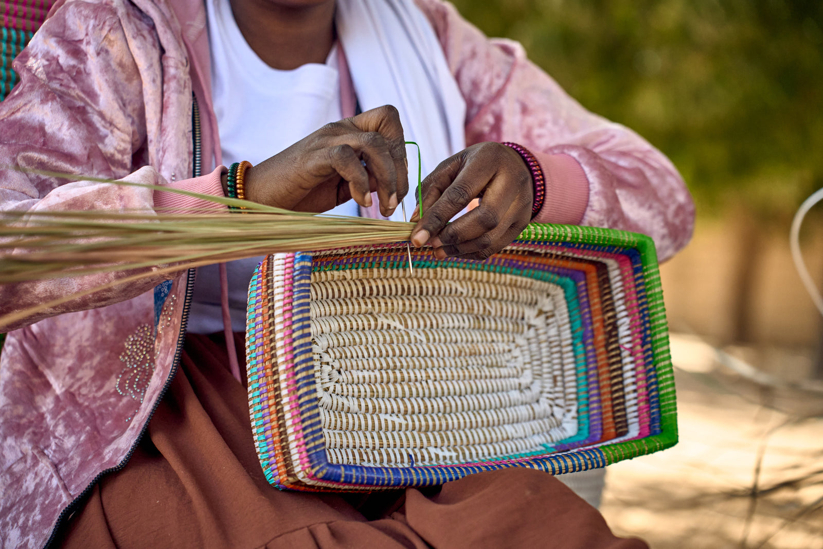 Olie Lidded Basket – Handwoven African Storage Basket with Lid