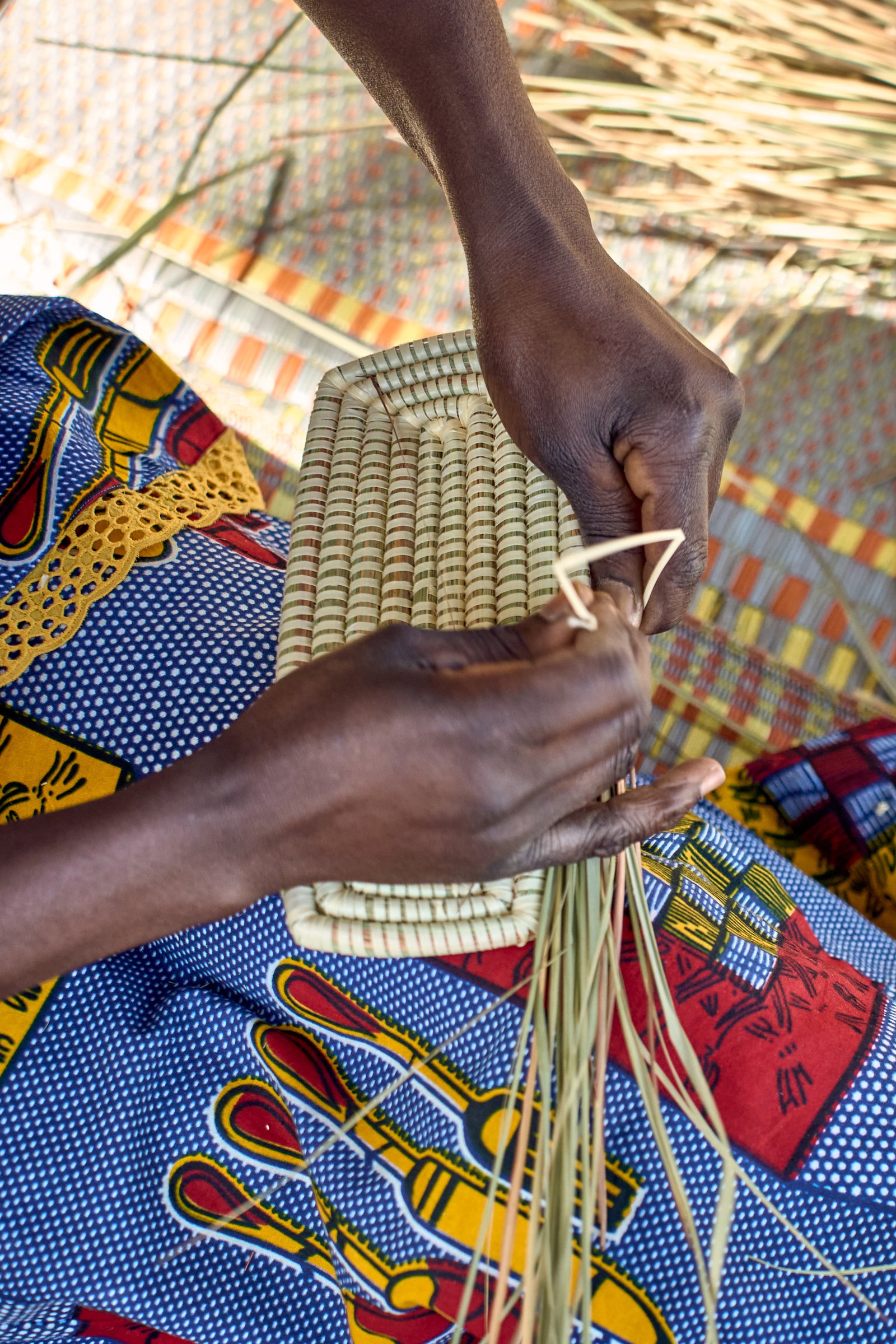 Olie Lidded Basket – Handwoven African Storage Basket with Lid