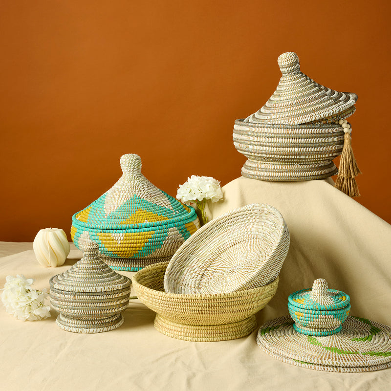 arona lidded basket - set of three