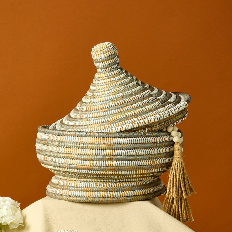 arona lidded basket - set of three