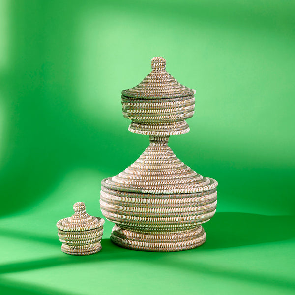 arona lidded basket - set of three