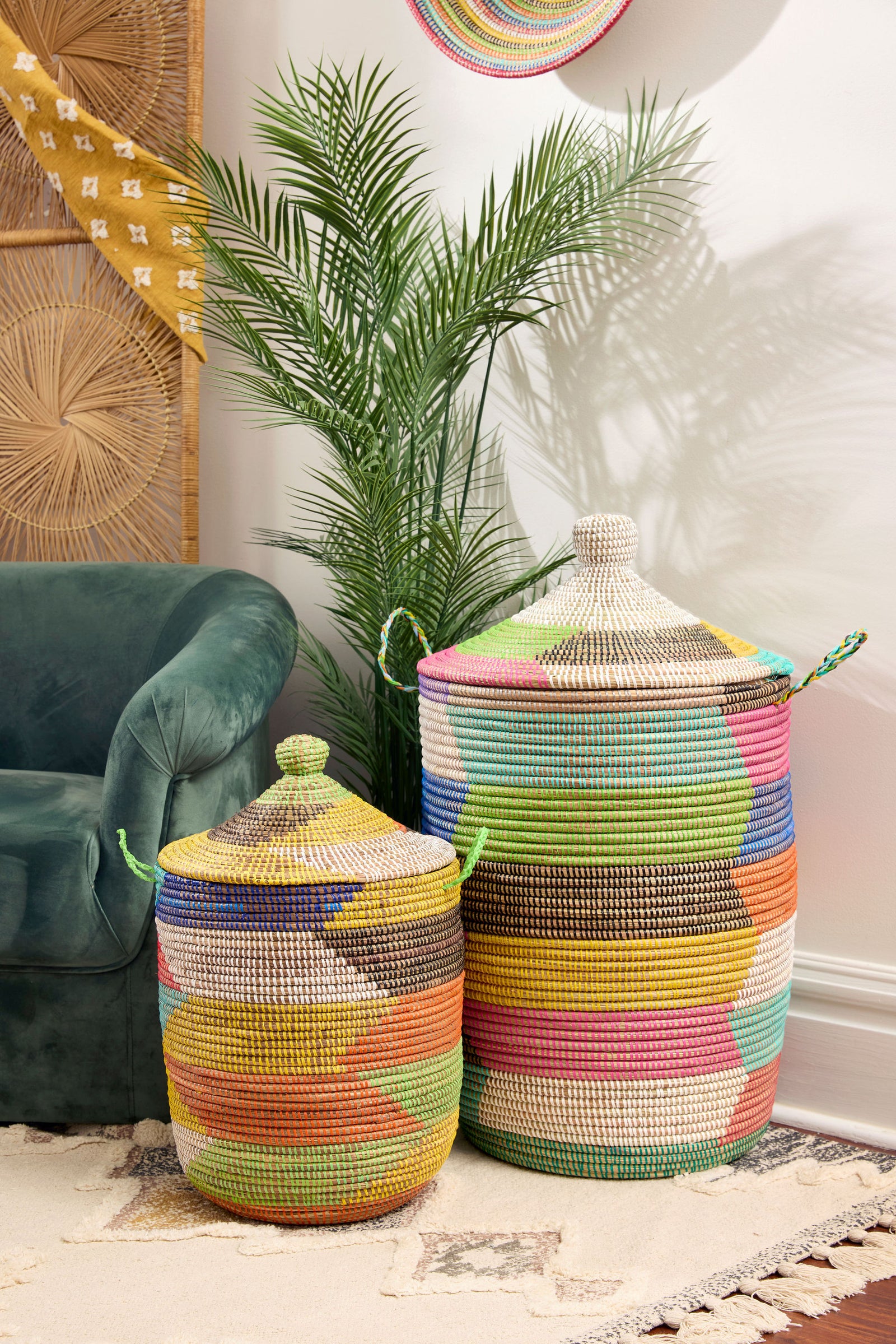 Handwoven African Taya Storage Basket with Lid | Expedition Subsahara