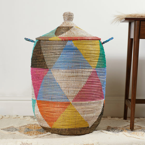Sokhna Handwoven Storage Basket – African Woven Basket for Home Organization