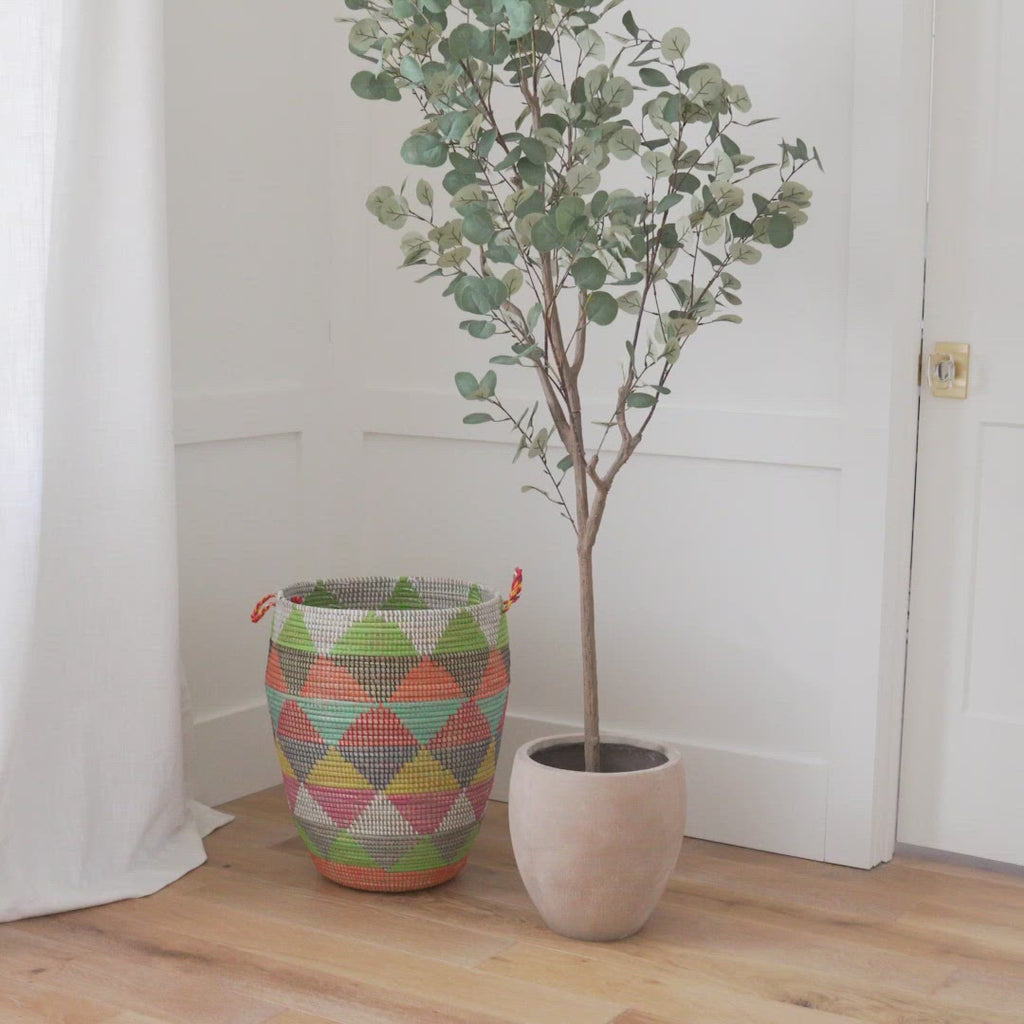 Decorative African Storage Basket – Handwoven Home Organizer