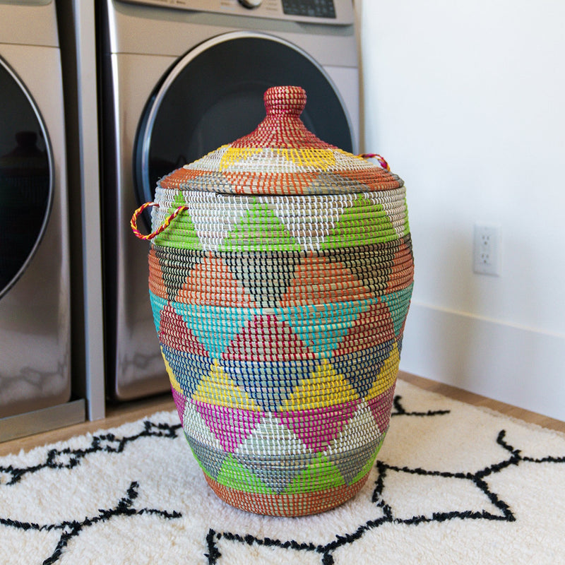 Decorative African Storage Basket – Handwoven Home Organizer